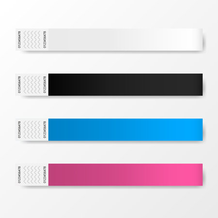 Set of bracelets for live performance entrance, access control design for dance, music festivals, private areas.のイラスト素材