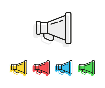Megaphone, Loudspeaker Iconのイラスト素材