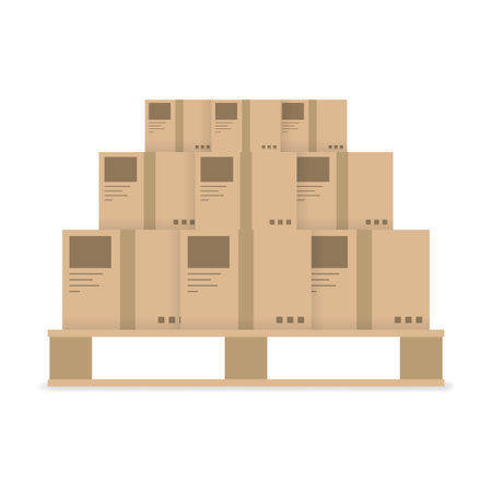 Delivery box shipping icon on white backgroundのイラスト素材
