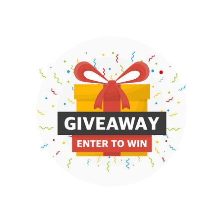 Giveaway template for social media post or website bannerのイラスト素材