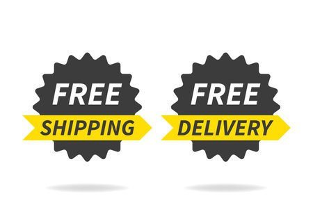 Free Delivery, free shipping. Delivery banner on white backgroundのイラスト素材