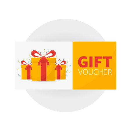 Voucher template. Gift voucher banner on white backgroundのイラスト素材