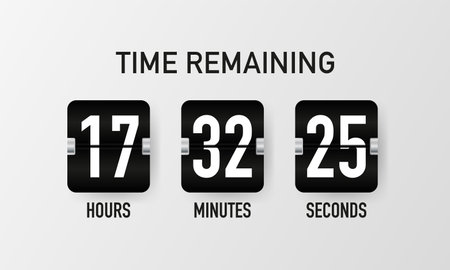 Countdown timer. Clock counter. Mechanical scoreboard. Vector template for your designのイラスト素材