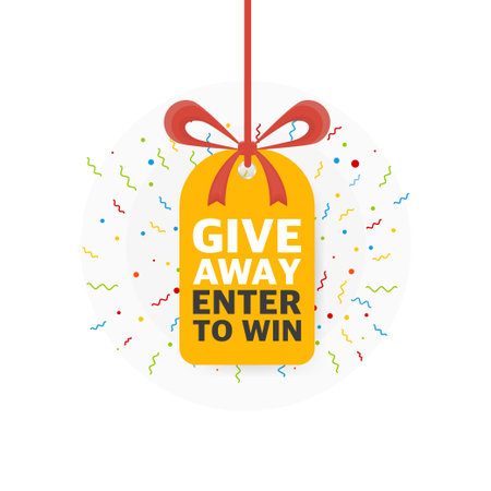 Giveaway template for social media post or website bannerのイラスト素材