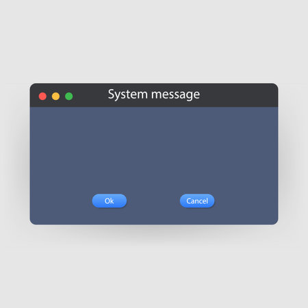 System error vector icon failure pc interface. Error message computer window alert popup.のイラスト素材