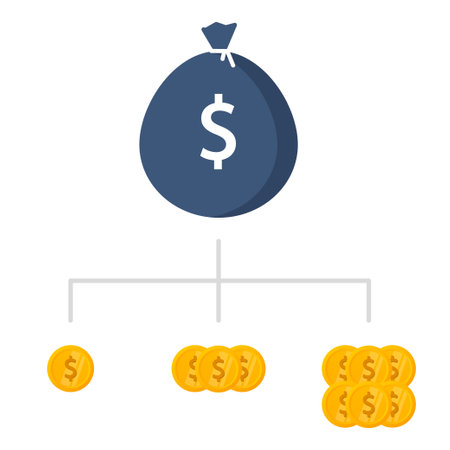 Financial diversification vector icon. Vector stock illustrationのイラスト素材