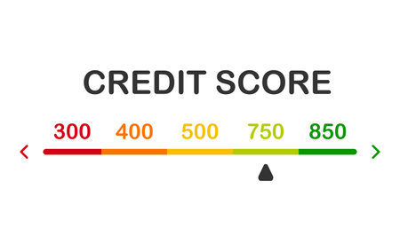 detailed illustration of a credit score meter with pointerのイラスト素材