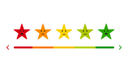 Set of stars rating. Customer review with gold star icon. Vector illustrationのイラスト素材