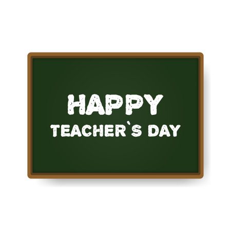 Green chalkboard. Back to school at a green school board. Vector illustrationのイラスト素材