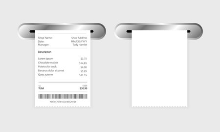 Receipt icon in a flat style isolated. Invoice sign. Vector illustrationのイラスト素材