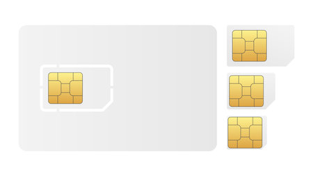 Set of blank SIM card. Illustration on white backgroundのイラスト素材