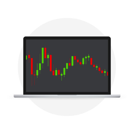 Candle stick graph chart of stock market investment trading. Vector illustrationのイラスト素材