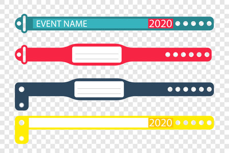 Entrance bracelets for live performance, access control design for dance, music festivals, private areasのイラスト素材