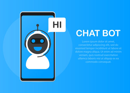 Chatbot icon concept, chat bot or chatterbot. Robot Virtual Assistance Of Website Or Mobile Applicationsのイラスト素材