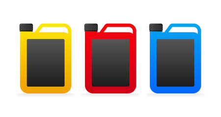 Flat icon with different color canister on white background for packaging design. Vector illustrationのイラスト素材