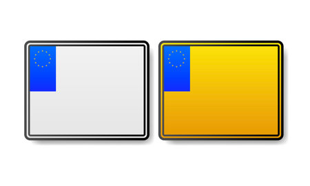 European Number plate car. Information sign. Options for vehicle license platesのイラスト素材