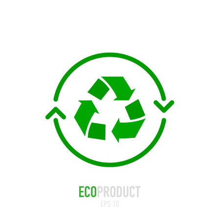 Different colored recycle waste bins vector illustration, Waste types segregation recyclingのイラスト素材