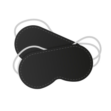 Masks for sleep on white background. Realistic objects. Vector illustrationのイラスト素材