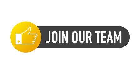 Join our team banner. Flat label. Vector illustrationのイラスト素材