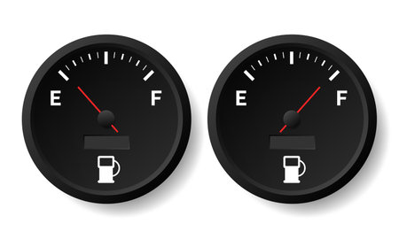 The concept of a fuel indicator, gas meter on white background. Fuel sensor. Vector illustrationのイラスト素材
