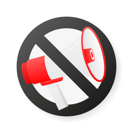 No megaphone in 3D style on white background. Vector illustrationのイラスト素材