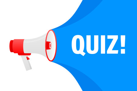 Megaphone with quiz. Vector illustration.のイラスト素材