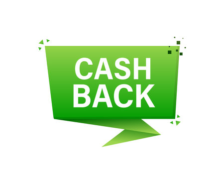 Cashback concept logo. Cash back green banner on white background.のイラスト素材