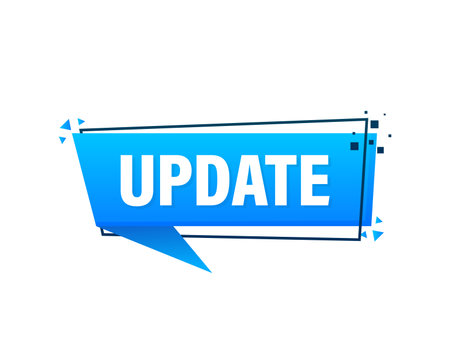 Time to update blue label on white background. Blue banner. Vector illustration.のイラスト素材