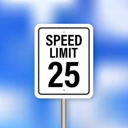 American sign limit speed. Isolated vector illustration. City illustration. Vector sign.のイラスト素材