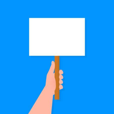 Empty placard hand, great design for any purposes. Background vector illustration. Web design.のイラスト素材