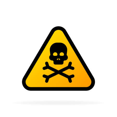 Danger yellow vector signs. Radiation sign, Biohazard sign. Vector illustrationのイラスト素材