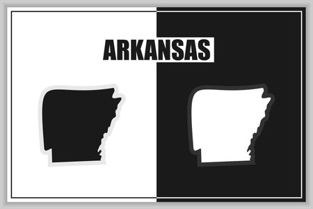 Flat style map of State of Arkansas, USA. Arkansas outline. Vector illustrationのイラスト素材