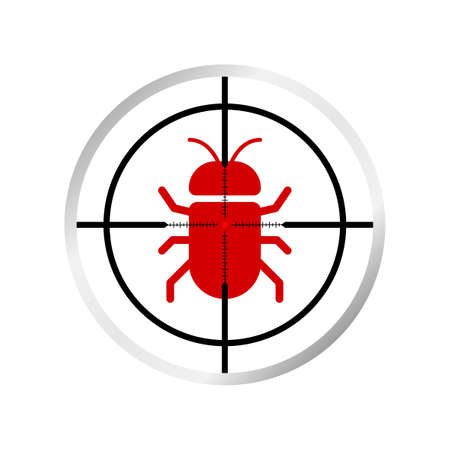 Virus loupe. Searching virus. Microbe icon. Cyber secure.のイラスト素材