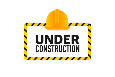 Flat illustration under construction for site design. Vector banner. Web bannerのイラスト素材