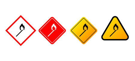 Fire flame match. Abstract flat icon on white background. Vector illustration design
