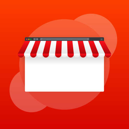 Laptop with and screen buy. Concept online shoppingのイラスト素材