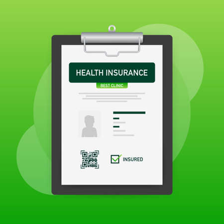 Health insurance in flat style. Flat vector. Vector banner. Web banner. Medical infographicのイラスト素材