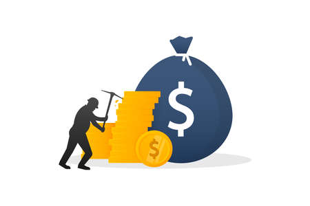 Build your budget. Money bag icon. Vector illustrationのイラスト素材