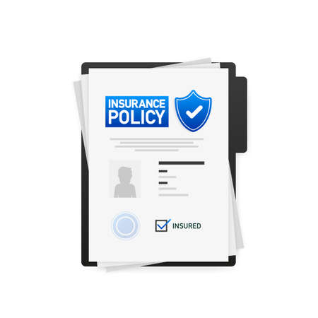 Insurance policy icon. Digital background. Isometric vector illustrationのイラスト素材