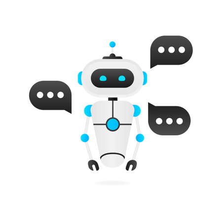 Chatbot icon concept, chat bot or chatterbot. Robot Virtual Assistance Of Website Or Mobile Applications. Vector illustrationのイラスト素材