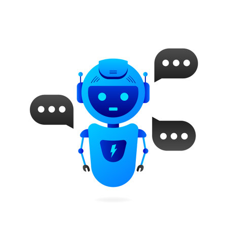 Chatbot icon concept, chat bot or chatterbot. Robot Virtual Assistance Of Website Or Mobile Applications. Vector illustrationのイラスト素材
