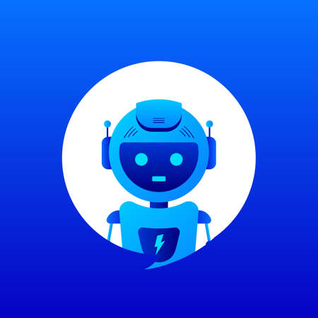 Chatbot icon concept, chat bot or chatterbot. Robot Virtual Assistance Of Website Or Mobile Applications. Vector illustrationのイラスト素材