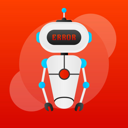 Error chatbot glyph icon. Silhouette symbol. Talkbot with error in speech bubble. Error bot....