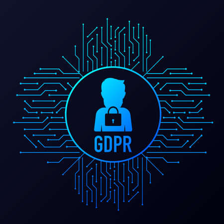 General Data Protection Regulation GDPR Vector illustrationのイラスト素材
