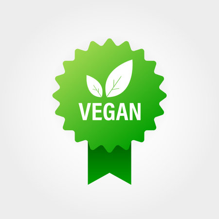 Vegan 100 percent icon. Vegan label. Isolated vector illustraionのイラスト素材