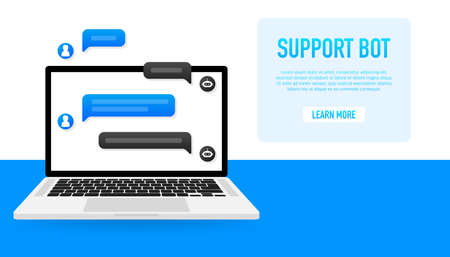 Chatbot icon concept, chat bot or chatterbot. Robot Virtual Assistance Of Website Or Mobile Applications. Vector illustrationのイラスト素材