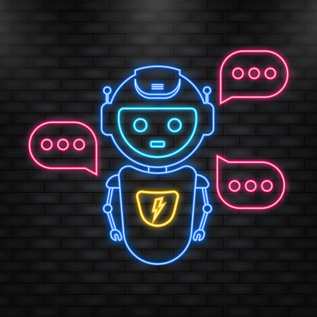 Chatbot icon concept, chat bot or chatterbot. Robot Virtual Assistance Of Website Or Mobile...