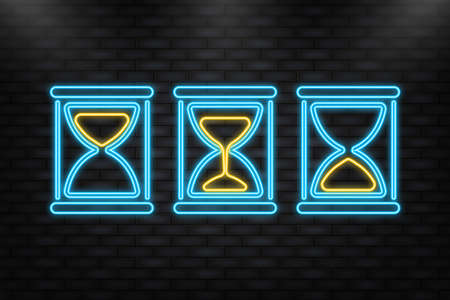 Sand hourglass collection showing the passage of time. Vector illustration.のイラスト素材