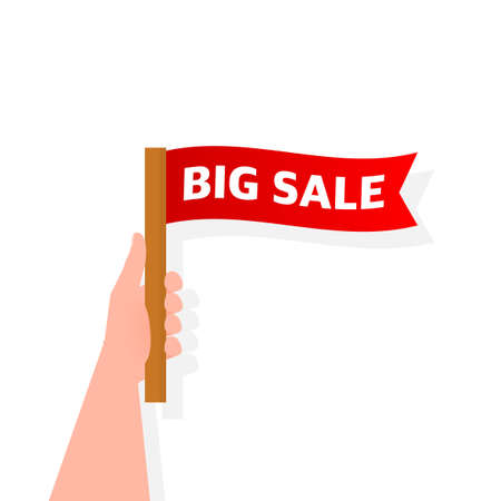 Big sale in flat style on white background. Creative poster, banner. Mega saleのイラスト素材