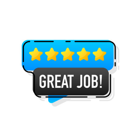 Great job bubble banner in 3D style on white background. Vector illustrationのイラスト素材